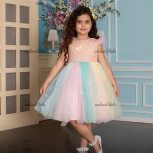 پیراهن مجلسی پرنسسی دخترانه(لباس عروس دخترانه) هفت رنگ