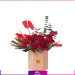 Box of anthurium and roses (طرح بین الملل کلاسیک)