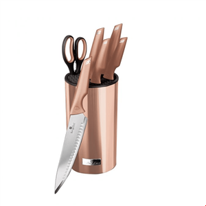 ست چاقو آشپزخانه 7 پارچه برلینگر هاوس مجارستان  BERLINGER HAUS KITCHEN KNIFE SET BH 2799 METALLIC LINE ROSE GOLD EDITION