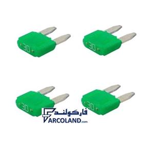 مینی فیوز خودرو دو شاخ ژاپنی اصل 30 آمپر سبز رالیا Raliya کد R4239 | بسته 4 عددی | کوچک Mini