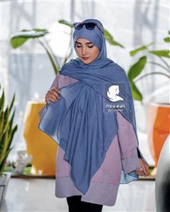 شال وال نخی آبی تیره