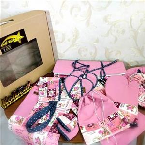 سرویس آشپزخانه پارچه ای، سرویس عروس، سرویس دمکنی، چند رنگ، با بسته بندی شیک، 13 تیکه
