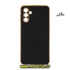 قاب گوشی Galaxy A04S - Galaxy M13 4G - Galaxy F13 سامسونگ طرح ژله ای مای کیس گلد لاین دور طلایی محافظ لنز دار مشکی کد 64