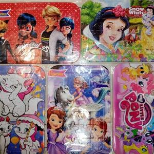 پازل دخترانه بزرگ سایز  رحلی A4 پشت وایت برد و ساده آنا السا دختر توت فرنگی دختر کفشدوزکی صوفیا