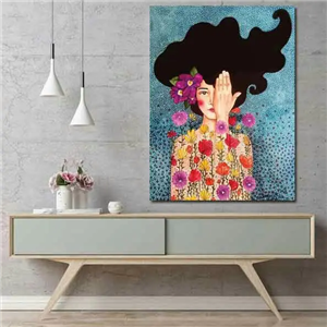 تابلو بوم چاپی لاویا نقاشی ترک طرح دختر کد ART-1016