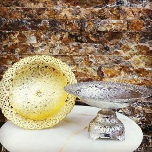 میوه خوری طرح خالخالی آسیا در دو رنگ طلایی و نقره ای 