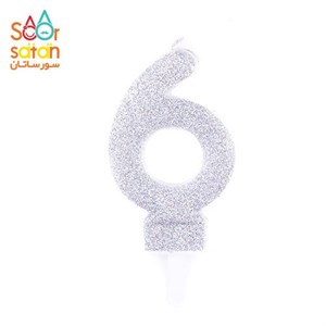 شمع تولد عدد شش 6 اکریلی