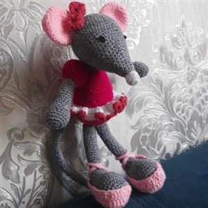 عروسک قلاب بافی موش بالرین