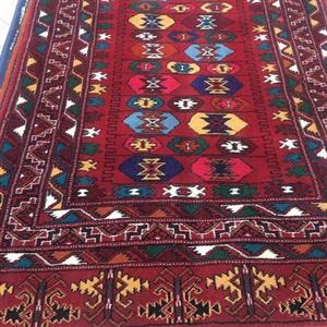 فرش دستبافت ترکمن الیاف پشم طبیعی سایز 2/30×1/5