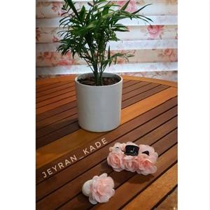 ست گلسر و کش سر با گل های گلبهی قابل استفاده برای دخترخانوما و بانوان