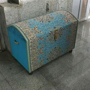 صندوقچه سنتی قدیمی  ترمه صندوق خلعتی یخدون باکس جعبه چوبی جعبه کادویی
