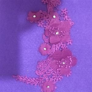 اپلیکه گیپور سرخابی تیره 1 عدد