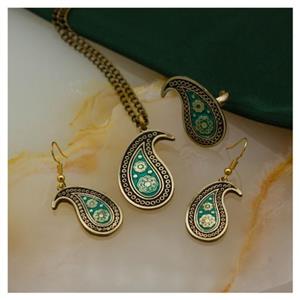 سرویس کامل ظریف دخترانه طلا روس ترمی سبز کد 020