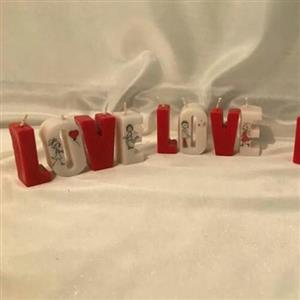 🕯شمع های حروف لاو LOVE با تنوع رنگی وطرح  🎨