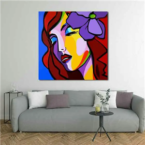 تابلو بوم چاپی لاویا طرح کوبیسم زن کد ART-2060