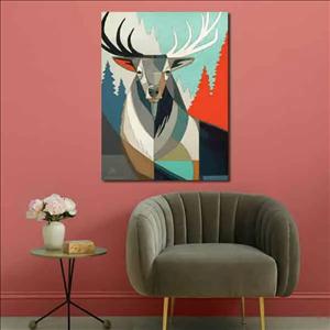 تابلو بوم چاپی لاویا طرح نقاشی گوزن کد ART-1847