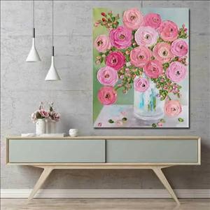 تابلو بوم چاپی لاویا طرح گلدان گل کد ART-1057