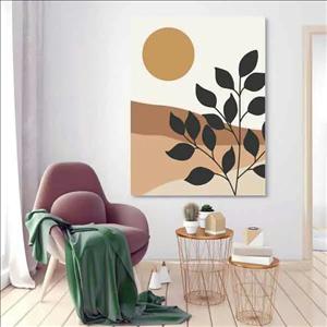 تابلو بوم چاپی لاویا طرح برگ و خورشید کد ART-1876