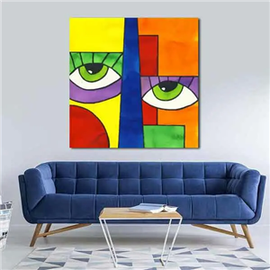 تابلو بوم چاپی لاویا طرح چهره کوبیسم کد ART-2064