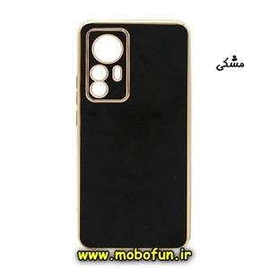 قاب گوشی Xiaomi 12T - Xiaomi 12T Pro - Redmi K50 Ultra شیائومی طرح ژله ای مای کیس گلد لاین دور طلایی محافظ لنز دار مشکی کد 19