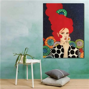 تابلو بوم چاپی لاویا نقاشی ترک طرح پرتره زن کد ART-1112