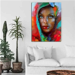 تابلو بوم چاپی لاویا طرح پرتره زن سیاهپوست کد ART-1499