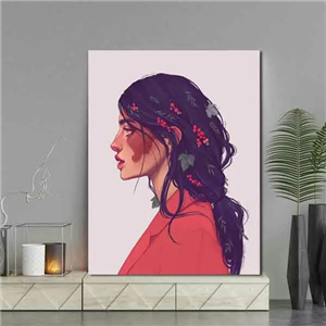 تابلو بوم چاپی لاویا طرح نیم رخ زن کد ART-2082