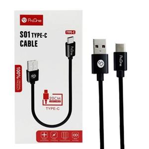کابل شارژ و انتقال داده تایپ سی پرووان ProOne S01 Type C Cable 20cm