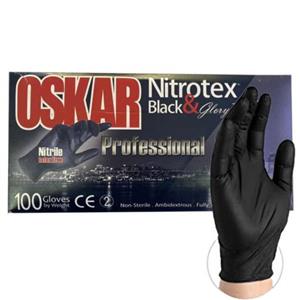 دستکش نیتریل مشکی اسکار Oskar بسته 100 عددی 