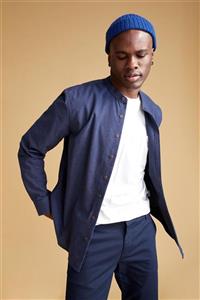 پیراهن آستین بلند مردانه سرمه‌ای دفکتو