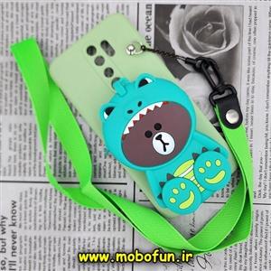 قاب گوشی Redmi Note 8 Pro شیائومی سیلیکونی کوله ای طرح خرس تدی به همراه بندآویز کد 608