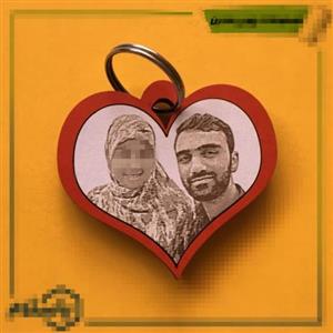 سر کلیدی چوبی دو رو مستطیل با برش اول حرف اسم شما (پس کرایه)