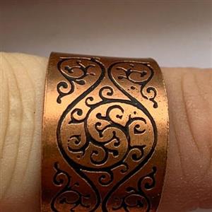 حلقه مسی طرح گل و بته