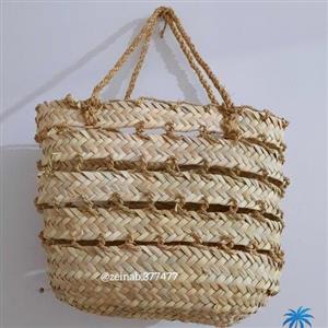 زنبیل حصیری تزیینی