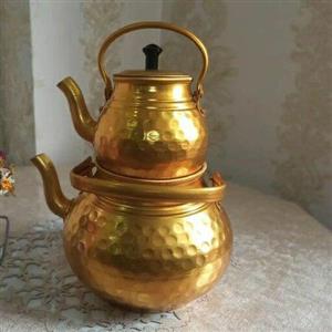 کتری قوری روحی طلایی و نقره ای