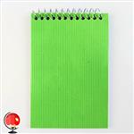 دفترچه یادداشت 50 برگ اشنا سیمی جلد طلقی سبز کم رنگ