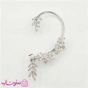 گوشواره لاله گوش YSX پرنگین آویزدار نقره ای