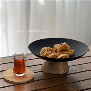 شیرینی خوری فلزی پایه چوبی رایکا 