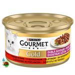 کنسرو گربه گورمت گلد با طعم گوشت و مرغ مدل خورشتی Gourmet gold with sigir etli ve tavuklu وزن ۸۵ گرم