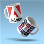 ماگ سفید طرح adobe