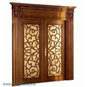 در چوبی ورودی لوکس روکش گردو کد 4091