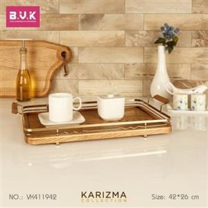 سینی مستطیل بی وی کی طرح کاریزما طلایی کد 411942