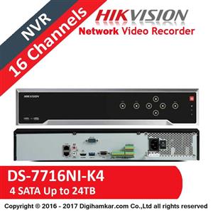 ضبط کننده ویدئویی تحت شبکه هایک ویژن مدل DS 7716NI K4 16P HIKVISION NVR 