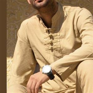 پیراهن خاکی الیاف طبیعی چهار گره