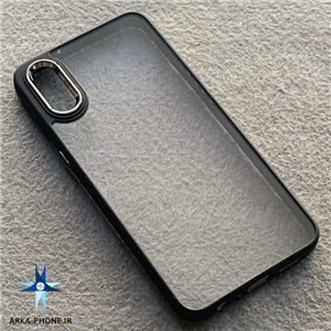 قاب گوشی Galaxy A10S سامسونگ اورجینال متال NEW SKIN طرح پشت شیشه ای شفاف دور سیلیکونی 