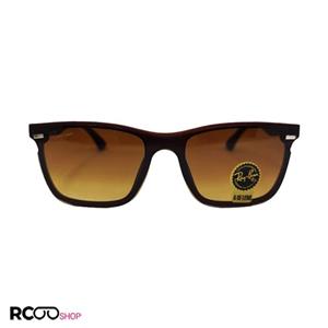 عینک آفتابی ریبن با لنز یک تکه و اسپرت و فریم قهوه ای مات مدل 4487