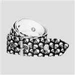 کمربند اسکلتی مدل White Skulls عرض 40mm کد Nyn-982d5