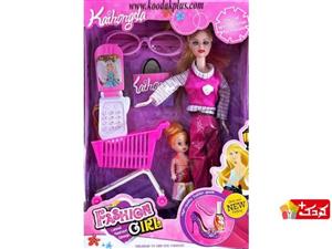عروسک باربی فشن گرل به همراه بچه سبد خرید مدل fashion girl 836354 