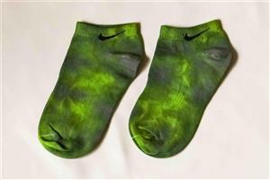 جوراب نایک مچی پنبه ای تای دای سبز-خاکستری
