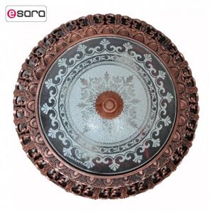 چراغ سقفی شیشه ای آیسان طرح سلطنتی بدون سنسور مسی